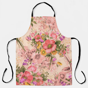 Seamless rococo pattern bouquets. Beautiful bouque Apron
