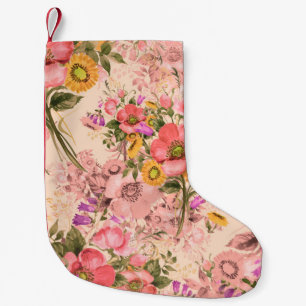 Seamless rococo pattern bouquets. Beautiful bouque Small Christmas Stocking