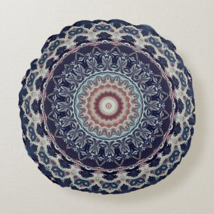 Seamless round ornamental mandala pattern arabic k cushion