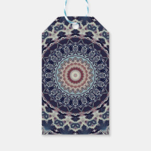 Seamless round ornamental mandala pattern arabic k gift tags