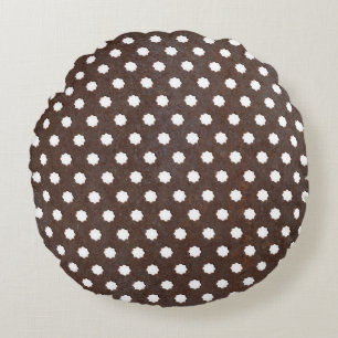 Seamless Rusted metal plate, Perfectly tile able. Round Cushion