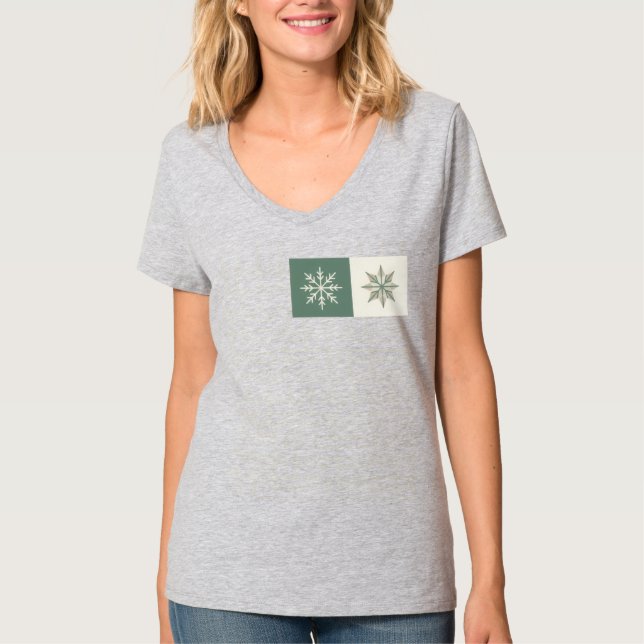 Seamless Scandinavian Christmas premium pattern T-Shirt (Front)
