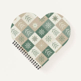 Seamless Scandinavian Christmas tree pattern Notebook