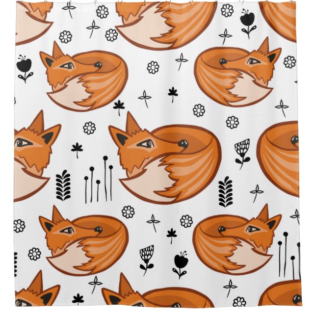 Seamless scandinavian pattern. kids background wit shower curtain (Front)