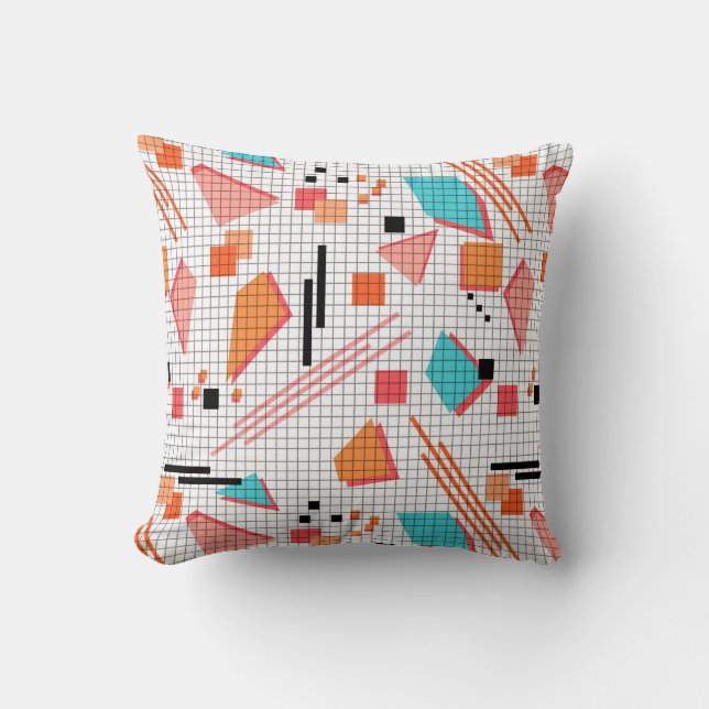 Seamless school geometric memphis shapes pattern s cushion (Front)