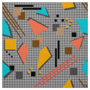 Seamless school geometric memphis shapes pattern s fabric