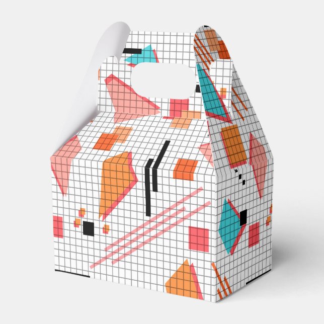 Seamless school geometric memphis shapes pattern s favour box (Front Side)
