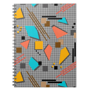 Seamless school geometric memphis shapes pattern s notebook