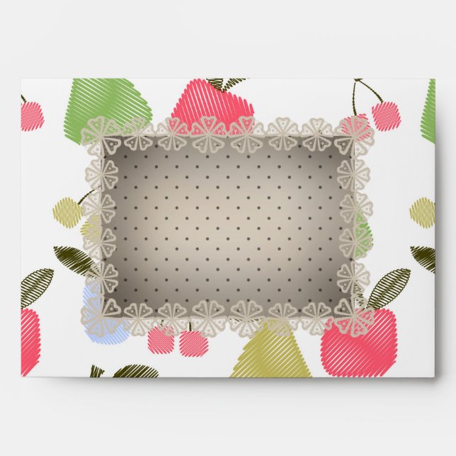 Seamless scratched cartoon fruits apples pears che envelope (Front)