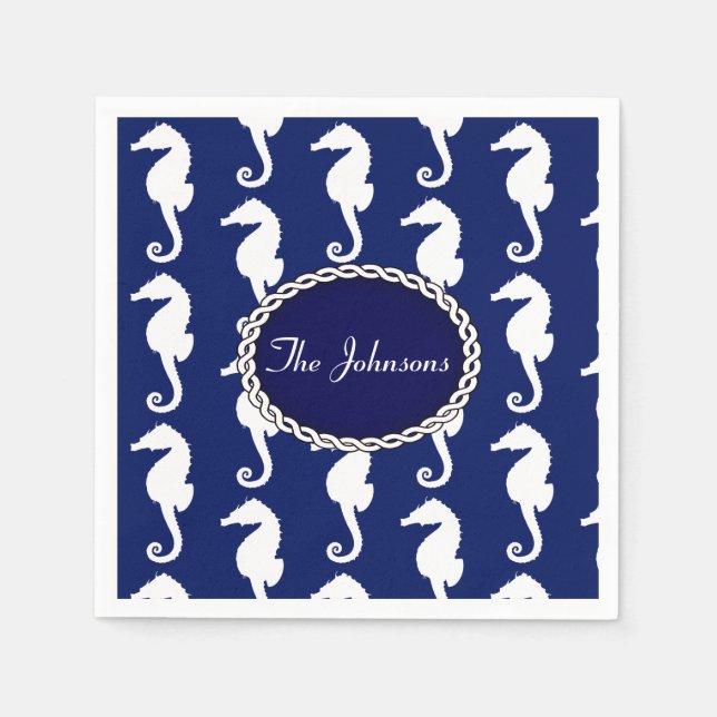 Seamless Seahorse Pattern Napkin (Front)