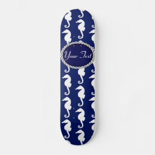 Seamless Seahorse Pattern Skateboard