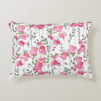 Seamless season pattern with sweet pea. Endless te Decorative Cushion