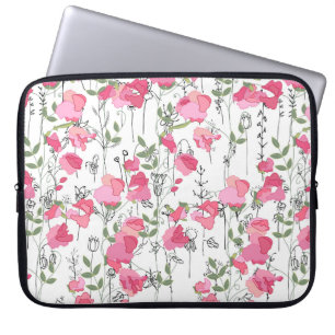 Seamless season pattern with sweet pea. Endless te Laptop Sleeve