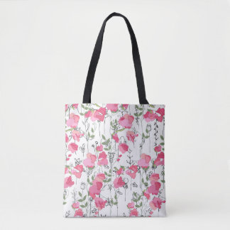 Seamless season pattern with sweet pea. Endless te Tote Bag