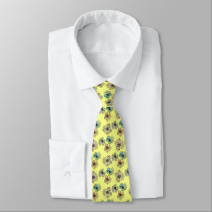 Seamless sketched lined flowers abstract modern pa tie
