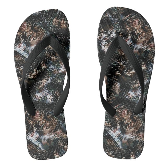 Seamless snake reptile lizard python skin leather jandals (Footbed)