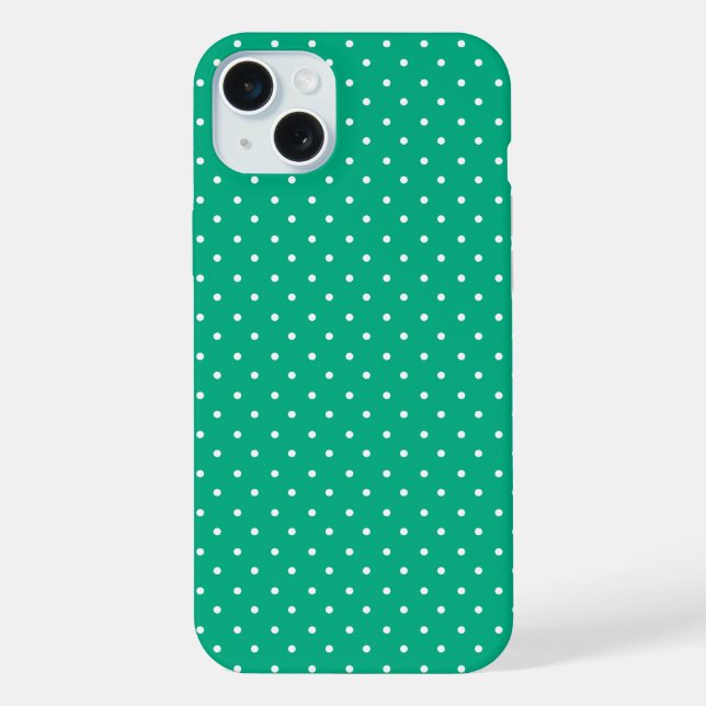 Seamless solid teal polka dot pattern iPhone case (Back)