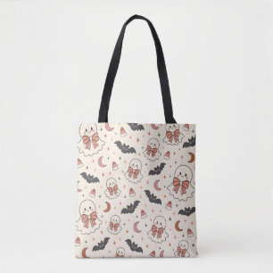 Seamless Spooky Cute Fall Design Tote Bag