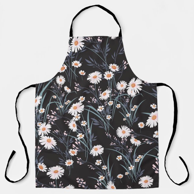 Seamless spring floral pattern with daisies apron (Front)