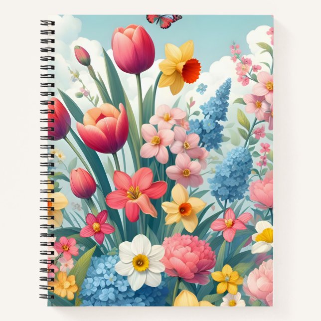 Seamless Spring Garden Notebook (Front)