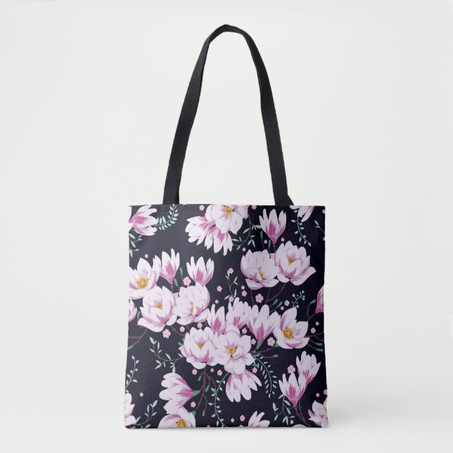 Seamless spring pattern with magnolias. tote bag (Front)