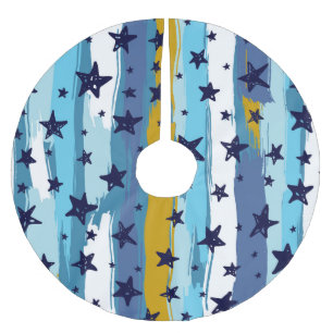Seamless Star Pattern: Versatile Background Brushed Polyester Tree Skirt