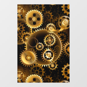 Seamless Steampunk Brass Gears