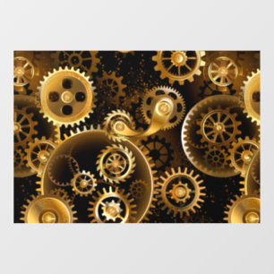 Seamless Steampunk Brass Gears