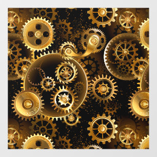Seamless Steampunk Brass Gears