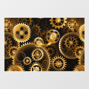 Seamless Steampunk Brass Gears