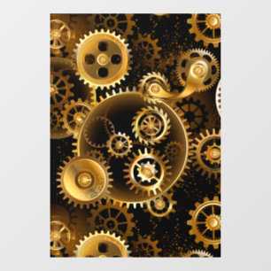 Seamless Steampunk Brass Gears