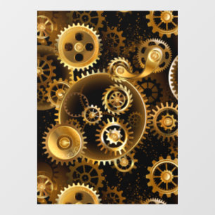 Seamless Steampunk Brass Gears