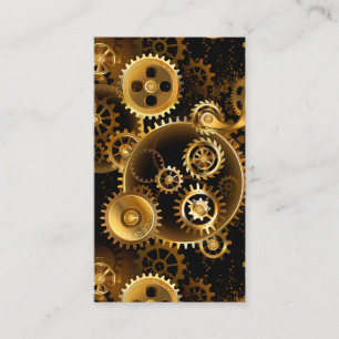 Seamless Steampunk Brass Gears Appointment Card