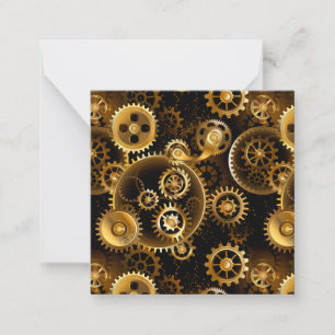 Seamless Steampunk Brass Gears Card
