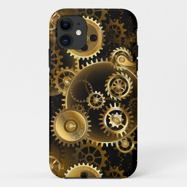 Seamless Steampunk Brass Gears Case-Mate iPhone Case (Back)