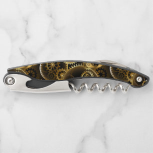 Seamless Steampunk Brass Gears Corkscrew