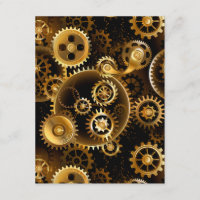 Seamless Steampunk Brass Gears