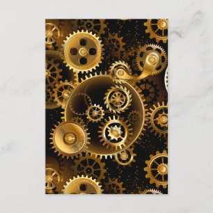 Seamless Steampunk Brass Gears Enclosure Card