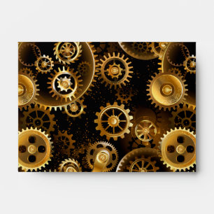Seamless Steampunk Brass Gears Envelope