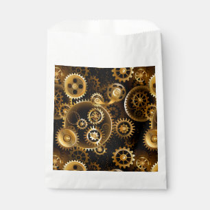 Seamless Steampunk Brass Gears Favour Bags