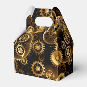 Seamless Steampunk Brass Gears Favour Box