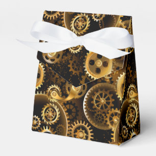 Seamless Steampunk Brass Gears Favour Box