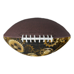 Seamless Steampunk Brass Gears Football