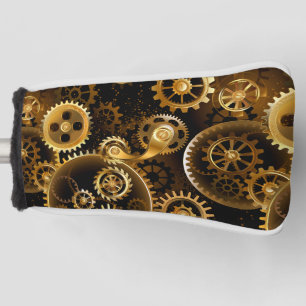 Seamless Steampunk Brass Gears Golf Head Cover