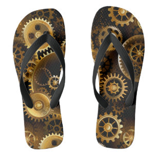 Seamless Steampunk Brass Gears Jandals