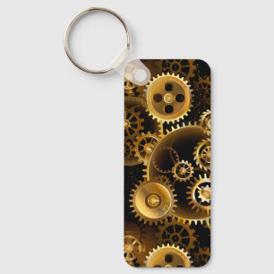 Seamless Steampunk Brass Gears Key Ring