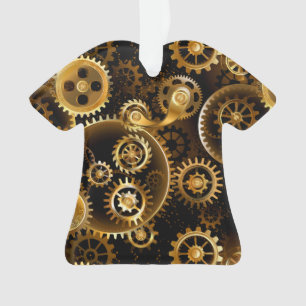 Seamless Steampunk Brass Gears Ornament