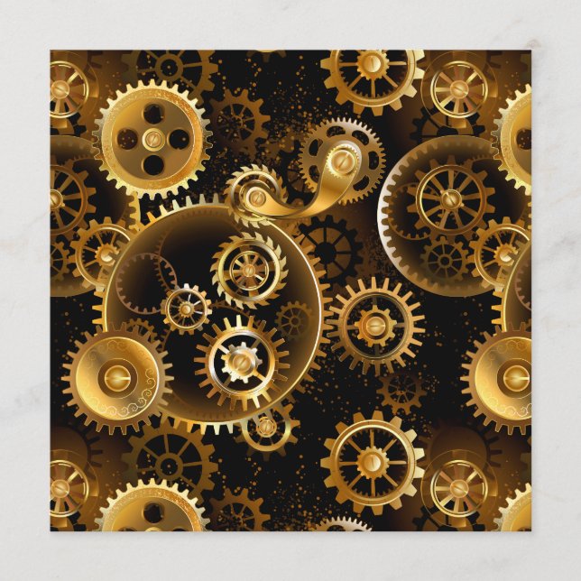 Seamless Steampunk Brass Gears Programme (Front)