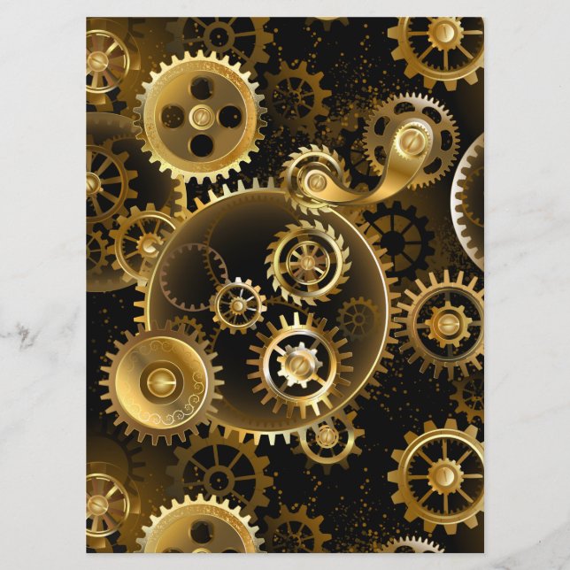 Seamless Steampunk Brass Gears Programme (Front)