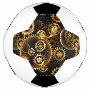Seamless Steampunk Brass Gears Soccer Ball